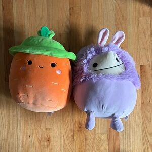Squishmallows New with Tags, Cute Carrot and Bunny Plush Set